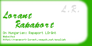 lorant rapaport business card